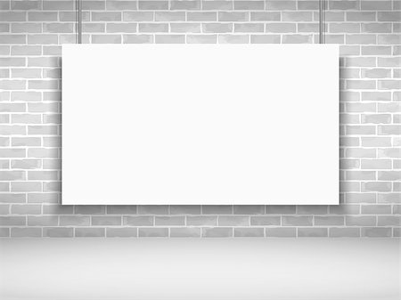 simsearch:400-04321239,k - Blank white banner on brick wall, vector eps10 illustration Photographie de stock - Aubaine LD & Abonnement, Code: 400-07955164