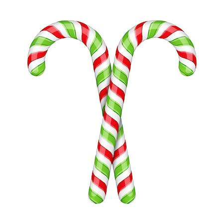 Two candy canes on white background, vector eps10 illustration Stock Photo - Budget Royalty-Free & Subscription, Code: 400-07955169