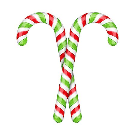 sugar cane - Two candy canes on white background, vector eps10 illustration Stock Photo - Budget Royalty-Free & Subscription, Code: 400-07955169