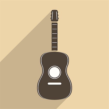 Guitar icon, flat design, vector eps10 illustration Stock Photo - Budget Royalty-Free & Subscription, Code: 400-07955172