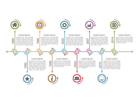 simsearch:400-08223890,k - Timeline infographics design template, vector eps10 illustration Fotografie stock - Microstock e Abbonamento, Codice: 400-07955198