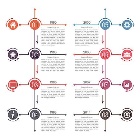 simsearch:400-08223890,k - Timeline infographics template, vector eps10 illustration Fotografie stock - Microstock e Abbonamento, Codice: 400-07955203