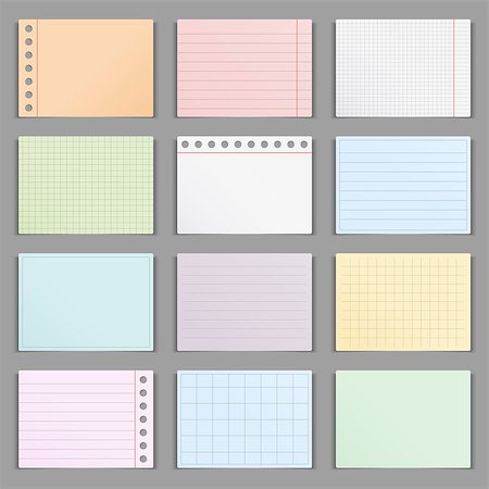 simsearch:400-09224024,k - Blank colored paper sheets with shadows, vector eps10 illustration Stock Photo - Budget Royalty-Free & Subscription, Code: 400-07955245