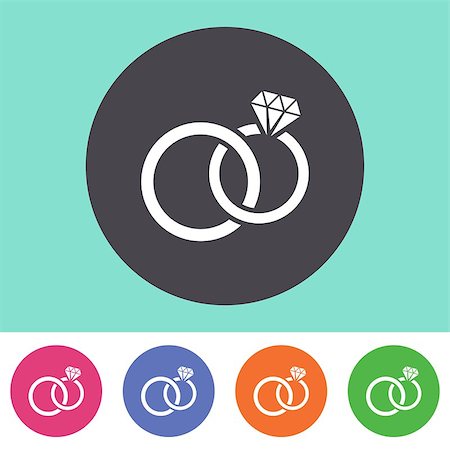Vector wedding rings icon on round colorful buttons Stock Photo - Budget Royalty-Free & Subscription, Code: 400-07955569