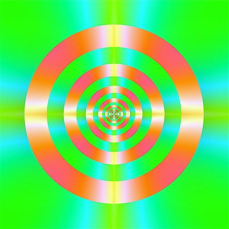 simsearch:400-06067180,k - A digital abstract fractal image with a colorful target design in orange, pink, green and turquoise. Stock Photo - Budget Royalty-Free & Subscription, Code: 400-07956219