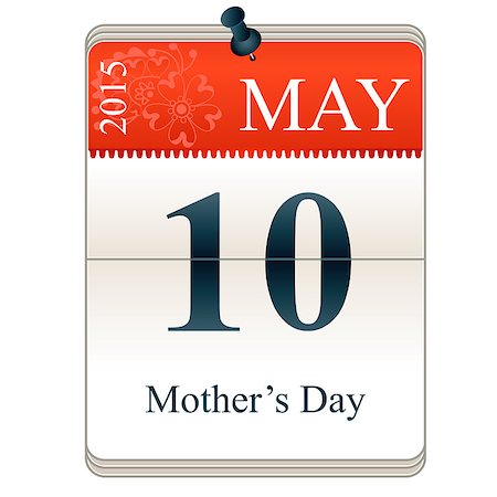 simsearch:400-05880553,k - Vector Calendar of Mother's day, 10th May, 2015 Foto de stock - Super Valor sin royalties y Suscripción, Código: 400-07956259