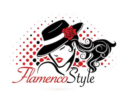 flamenco rosa - Female dancer is wearing a hat with a rose Foto de stock - Super Valor sin royalties y Suscripción, Código: 400-07956452