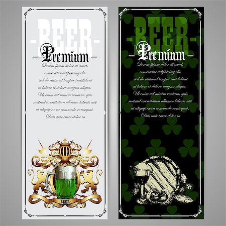 simsearch:400-07666392,k - beer menu design for Patrick day with clover Photographie de stock - Aubaine LD & Abonnement, Code: 400-07956618