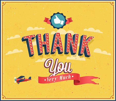 Thank you very much vintage emblem. Vector illustration. Stock Photo - Budget Royalty-Free & Subscription, Code: 400-07956647