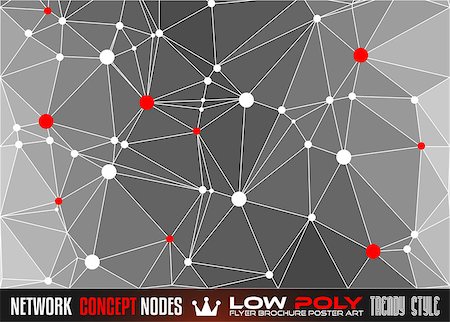 polygonal - Low Poly trangular network with nodes background for your futuristic flyer, stylish brochure, poster background and modern applications. Stock Photo - Budget Royalty-Free & Subscription, Code: 400-07956764
