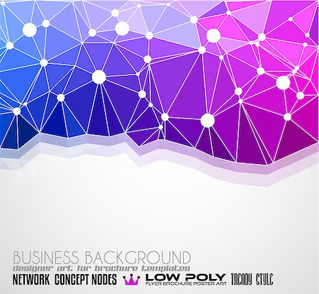 simsearch:400-07627757,k - Low Poly trangular network with nodes background for your futuristic flyer, stylish brochure, poster background and modern applications. Stock Photo - Budget Royalty-Free & Subscription, Code: 400-07956766