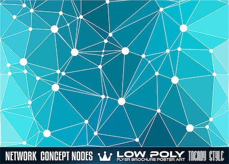 simsearch:400-07627757,k - Low Poly trangular network with nodes background for your futuristic flyer, stylish brochure, poster background and modern applications. Stock Photo - Budget Royalty-Free & Subscription, Code: 400-07956763