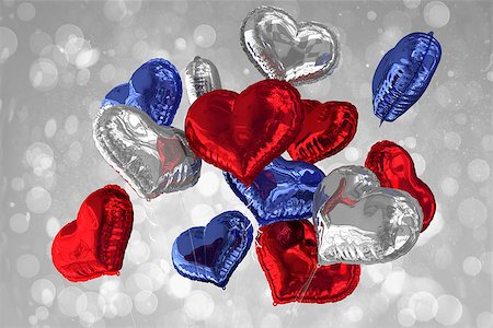 simsearch:400-07957226,k - Heart balloons against grey abstract light spot design Stock Photo - Budget Royalty-Free & Subscription, Code: 400-07957217