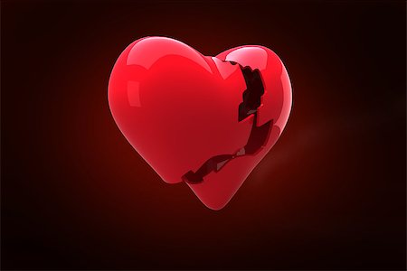 simsearch:400-07957226,k - Broken heart against red background with vignette Stock Photo - Budget Royalty-Free & Subscription, Code: 400-07957223