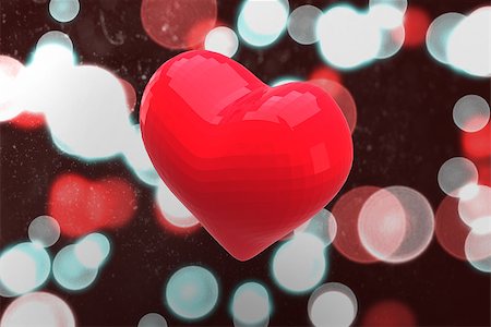 simsearch:400-07957226,k - Red heart against digitally generated twinkling light design Stock Photo - Budget Royalty-Free & Subscription, Code: 400-07957234