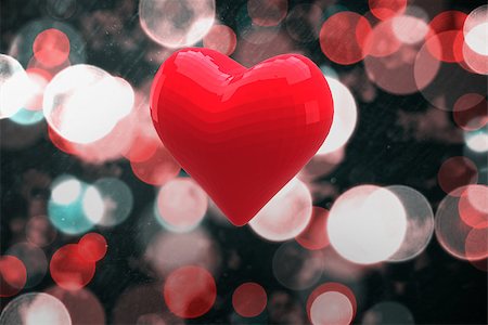simsearch:400-07957212,k - Red heart against digitally generated twinkling light design Stock Photo - Budget Royalty-Free & Subscription, Code: 400-07957235