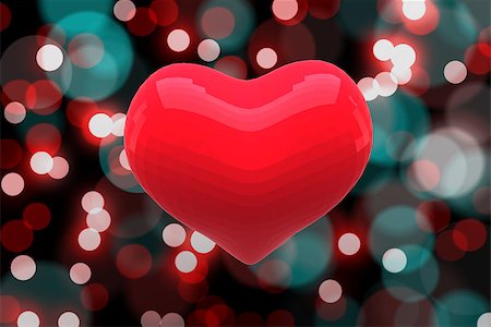 simsearch:400-07957212,k - Red heart against digitally generated twinkling light design Stock Photo - Budget Royalty-Free & Subscription, Code: 400-07957233