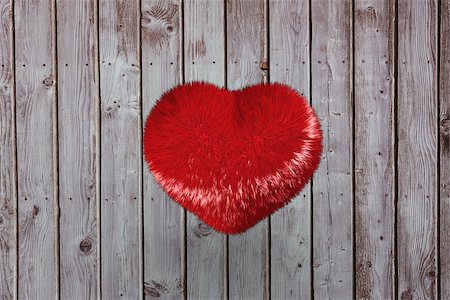 simsearch:400-07957226,k - Red heart against digitally generated grey wooden planks Stock Photo - Budget Royalty-Free & Subscription, Code: 400-07957263