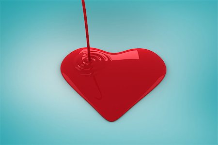 simsearch:400-07957226,k - Liquid heart pouring against blue vignette background Stock Photo - Budget Royalty-Free & Subscription, Code: 400-07957692