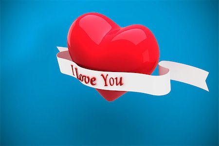 simsearch:400-07957226,k - Heart with scroll against blue background with vignette Stock Photo - Budget Royalty-Free & Subscription, Code: 400-07957720