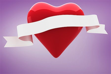 simsearch:400-07957226,k - Heart with scroll against purple vignette Stock Photo - Budget Royalty-Free & Subscription, Code: 400-07957721