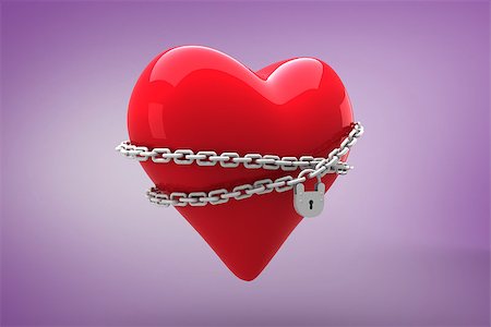 simsearch:400-07957226,k - Locked heart against purple vignette Stock Photo - Budget Royalty-Free & Subscription, Code: 400-07957739
