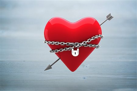 simsearch:400-07957212,k - Locked heart against bleached wooden planks background Stock Photo - Budget Royalty-Free & Subscription, Code: 400-07957767