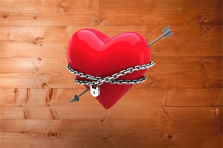 simsearch:400-07957212,k - Locked heart against overhead of wooden planks Stock Photo - Budget Royalty-Free & Subscription, Code: 400-07957768