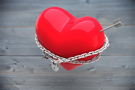 simsearch:400-07957212,k - Locked heart against bleached wooden planks background Stock Photo - Budget Royalty-Free & Subscription, Code: 400-07957761