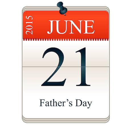simsearch:400-05880553,k - Vector calendar of Fatherâ??s Day, 21th June, 2015 Photographie de stock - Aubaine LD & Abonnement, Code: 400-07958098