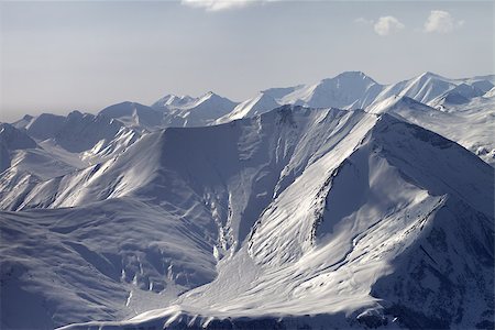 simsearch:400-07211845,k - Mountain with icy slope in evening. Ski resort Gudauri. Caucasus Mountains, Georgia. Stockbilder - Microstock & Abonnement, Bildnummer: 400-07951310