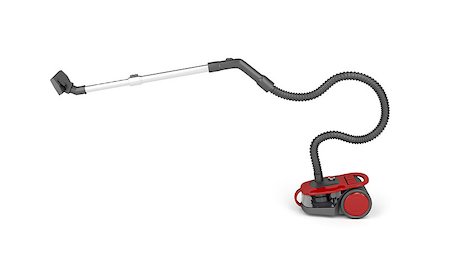 simsearch:400-04711767,k - Red bagless vacuum cleaner on white background Photographie de stock - Aubaine LD & Abonnement, Code: 400-07951348