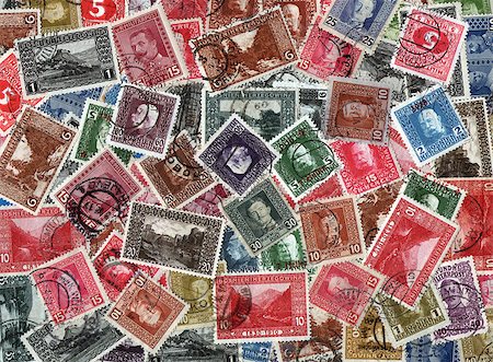 philately - Background of the old postage stamps issued in Bosnia and Herzegovina Stock Photo - Budget Royalty-Free & Subscription, Code: 400-07951374
