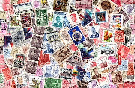 philately - Background of the postage stamps issued in Belgium Stock Photo - Budget Royalty-Free & Subscription, Code: 400-07951376