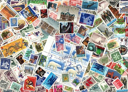 philately - Background of the postage stamps issued in Canada Stock Photo - Budget Royalty-Free & Subscription, Code: 400-07951378