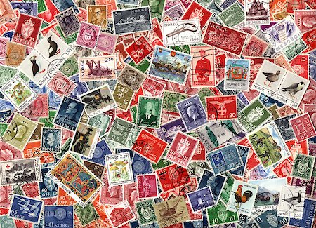 philately - Background of the postage stamps issued in Norway Stock Photo - Budget Royalty-Free & Subscription, Code: 400-07951396