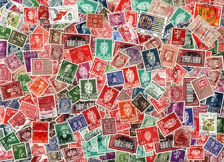philately - Background of the postage stamps issued in Norway Stock Photo - Budget Royalty-Free & Subscription, Code: 400-07951397