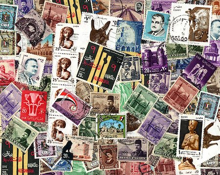 philately - Background of the postage stamps issued in Egypt Stock Photo - Budget Royalty-Free & Subscription, Code: 400-07951391