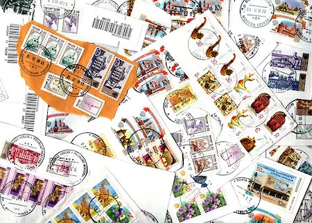 philately - Background of the postage stamps issued in Russia and Ukraine. Scraps. Stock Photo - Budget Royalty-Free & Subscription, Code: 400-07951404