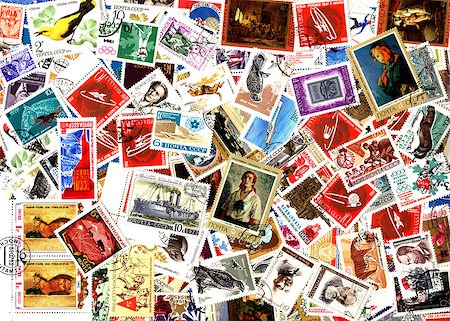 philately - Background of the postage stamps issued in the Soviet Union (USSR). Photographie de stock - Aubaine LD & Abonnement, Code: 400-07951425