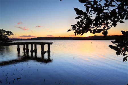 simsearch:400-07514503,k - A beautiful sunset at Green Point jetty on the Central Coast, NSW, Australia. Stock Photo - Budget Royalty-Free & Subscription, Code: 400-07951458