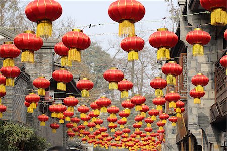 Wonderful Chinese lantern hang on New year Stock Photo - Budget Royalty-Free & Subscription, Code: 400-07951521