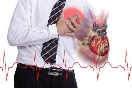 simsearch:400-03972278,k - Heart Attack ,Use hand grabbing a chest with white background Stock Photo - Budget Royalty-Free & Subscription, Code: 400-07951610