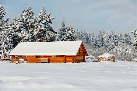 simsearch:400-05904919,k - Wooden cabin in the winter Stock Photo - Budget Royalty-Free & Subscription, Code: 400-07951708
