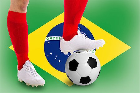 simsearch:400-06513403,k - Brazil  soccer player with football for competition in Match game. Stock Photo - Budget Royalty-Free & Subscription, Code: 400-07951926