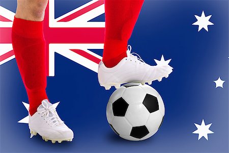simsearch:400-06513403,k - Australia  soccer player with football for competition in Match game. Stock Photo - Budget Royalty-Free & Subscription, Code: 400-07951923