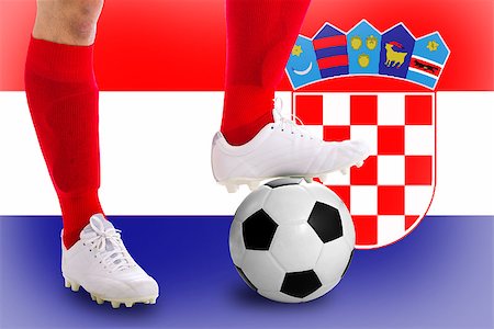 simsearch:400-06513403,k - Croatia  soccer player with football for competition in Match game. Stock Photo - Budget Royalty-Free & Subscription, Code: 400-07951936