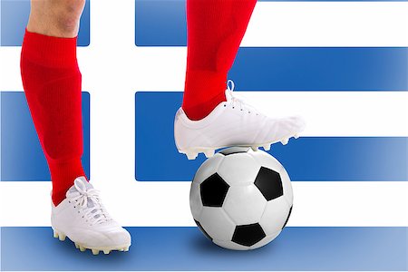 simsearch:400-06513403,k - Greece soccer player with football for competition in Match game. Stock Photo - Budget Royalty-Free & Subscription, Code: 400-07951947