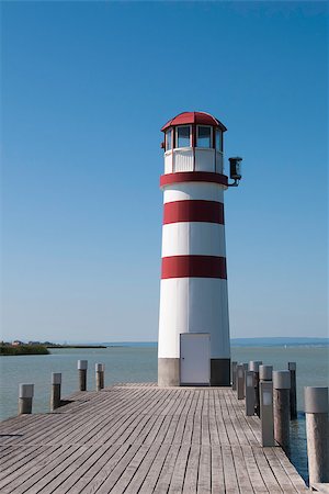 Lighthouse in Podersdorf at Lake Neusiedl (Burgenland, Austria) Stockbilder - Microstock & Abonnement, Bildnummer: 400-07952011