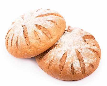 Large loaf of bread isolated on white Fotografie stock - Microstock e Abbonamento, Codice: 400-07952101